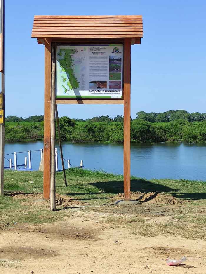 letrero área protegida municipal ibare mamoré